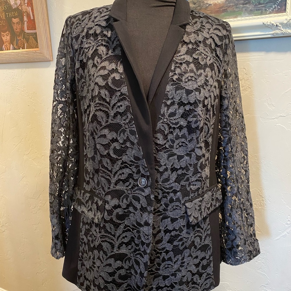 Lane Bryant Black Lace Blazer